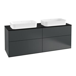 V&B Waschtischunterschrank Finion 160x60,3cm, Abd.-Pl. bla m, md bl. m Lac