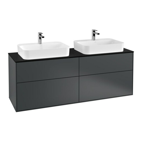 V&B Waschtischunterschrank Finion 160x60,3cm, Abd.-Pl. bla m, md bl. m Lac