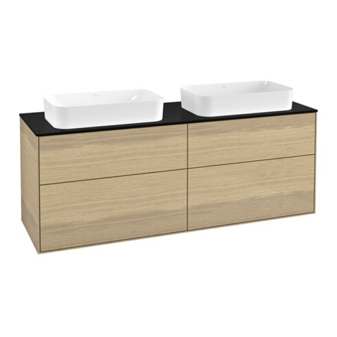V&B Waschtischunterschrank Finion 160x60,3cm, Abd.-Pl. bla m, Oak Veneer