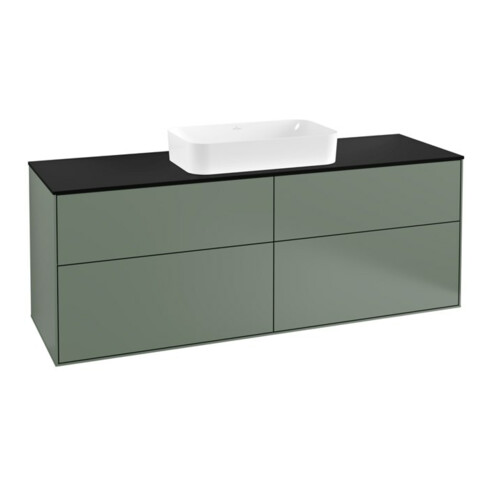V&B Waschtischunterschrank Finion 160x60,3cm, Abd.-Pl. bla m, Oli. m Lac