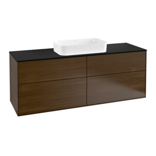 V&B Waschtischunterschrank Finion 160x60,3cm, Abd.-Pl. bla m, wal veneer