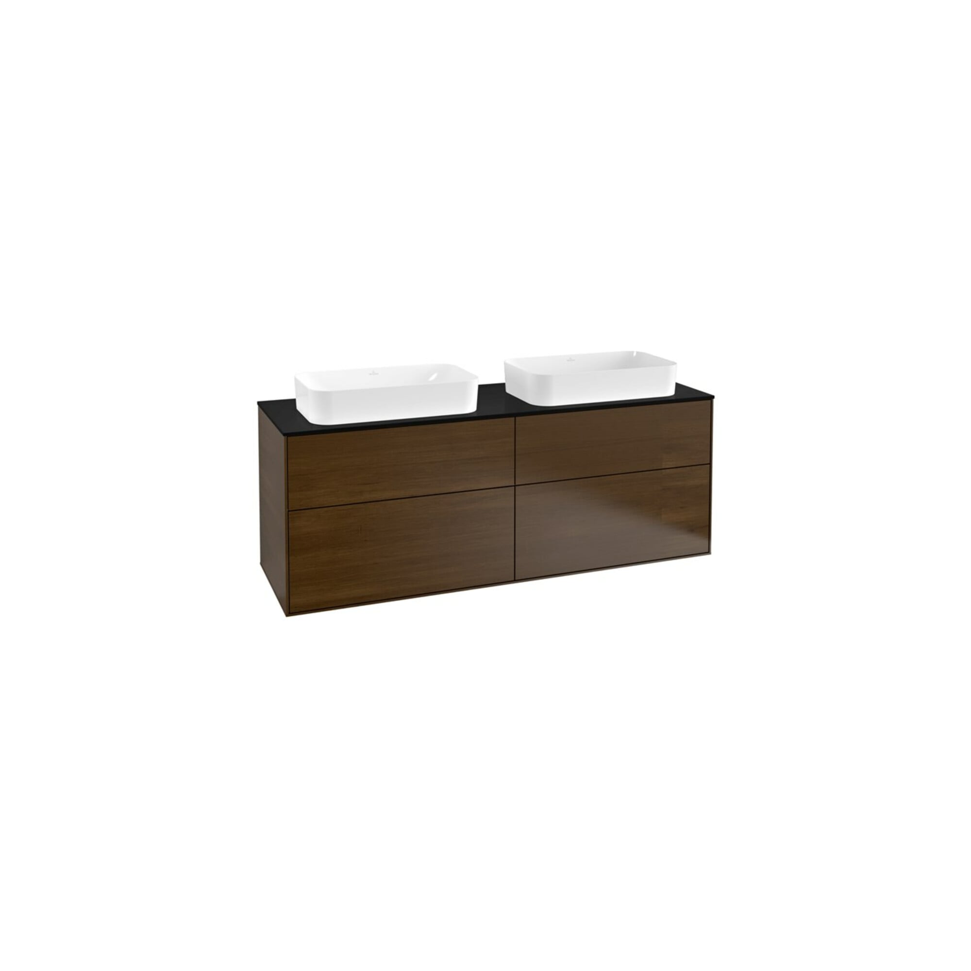 V&B Waschtischunterschrank Finion 160x60,3cm, Abd.-Pl. bla m, wal veneer ; Villeroy & Boch