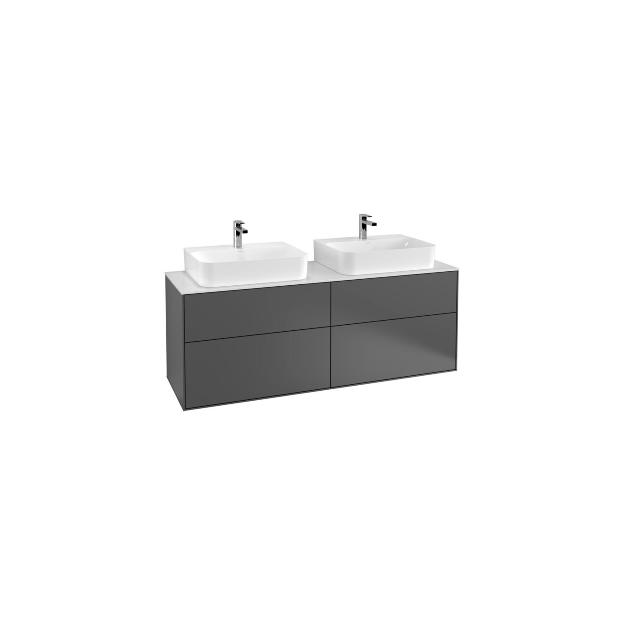 V&B Waschtischunterschrank Finion 160x60,3cm, Abd.-Pl. wh. m, Anthrac. m ; Villeroy & Boch