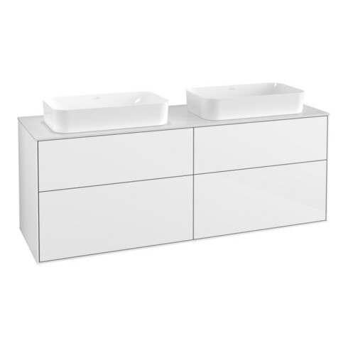 V&B Waschtischunterschrank Finion 160x60,3cm, Abd.-Pl. wh. m, glo wh. Lac