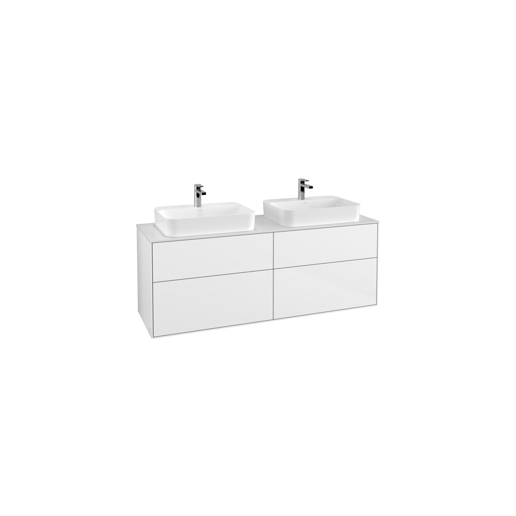 V&B Waschtischunterschrank Finion 160x60,3cm, Abd.-Pl. wh. m, glo wh. Lac ; Villeroy & Boch
