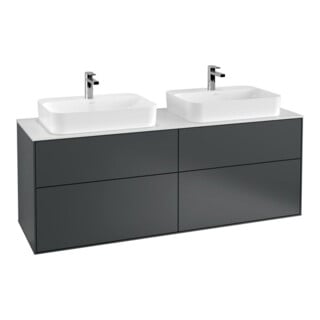 V&B Waschtischunterschrank Finion 160x60,3cm, Abd.-Pl. wh. m, md bl. m Lac