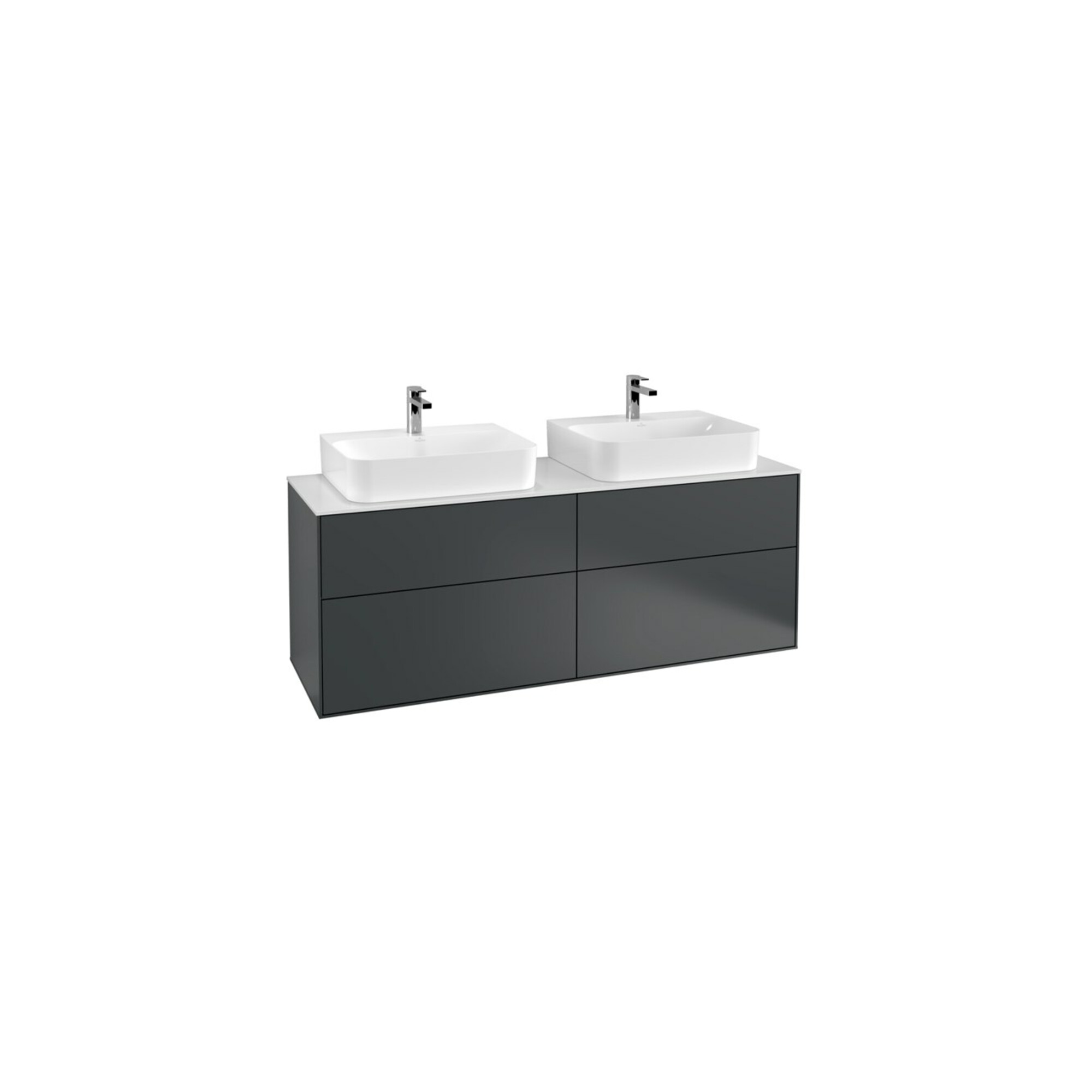 V&B Waschtischunterschrank Finion 160x60,3cm, Abd.-Pl. wh. m, md bl. m Lac ; Villeroy & Boch