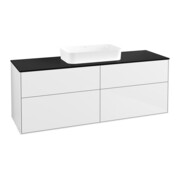 V&B Waschtischunterschrank Finion 160x60,3x50,1cm, Gl. bla m, glo wh. Lac