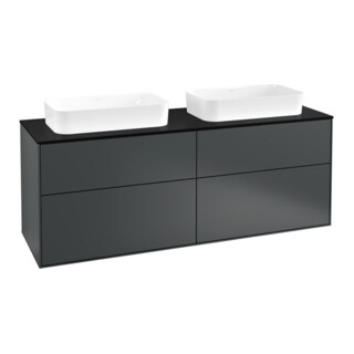 V&B Waschtischunterschrank Finion 160x60,3x50,1cm, Gl. bla m, md bl. m Lac