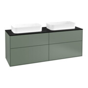 V&B Waschtischunterschrank Finion 160x60,3x50,1cm, Gl. bla m, Oli. m Lac