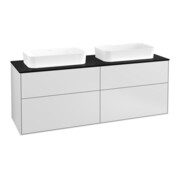 V&B Waschtischunterschrank Finion 160x60,3x50,1cm, Gl. bla m, wh. m Lac