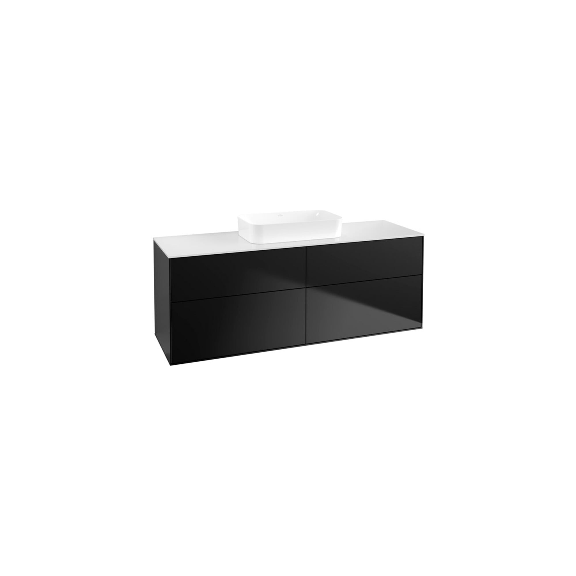V&B Waschtischunterschrank Finion 160x60,3x50,1cm, Gl. wh. m, bla m Lac ; Villeroy & Boch