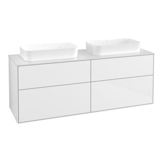 V&B Waschtischunterschrank Finion 160x60,3x50,1cm, Gl. wh. m, glo wh. Lac
