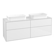 V&B Waschtischunterschrank Finion 160x60,3x50,1cm, Gl. wh. m, glo wh. Lac