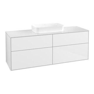 V&B Waschtischunterschrank Finion 160x60,3x50,1cm, Gl. wh. m, glo wh. Lac
