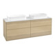 V&B Waschtischunterschrank Finion 160x60,3x50,1cm, Gl. wh. m, Oak Veneer-1