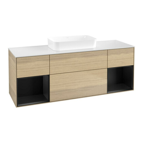V&B Waschtischunterschrank Finion 160x60,3x50,1cm, Reg bla m Lac, Oa ven