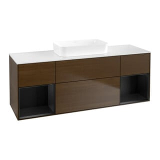 V&B Waschtischunterschrank Finion 160x60,3x50,1cm, Reg bla m Lac, wal ven
