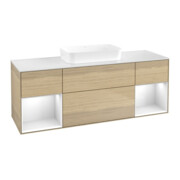 V&B Waschtischunterschrank Finion 160x60,3x50,1cm, Reg glo wh. Lac, Oa ven