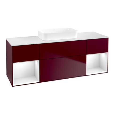 V&B Waschtischunterschrank Finion 160x60,3x50,1cm, Reg glo wh. Lac, Peo m