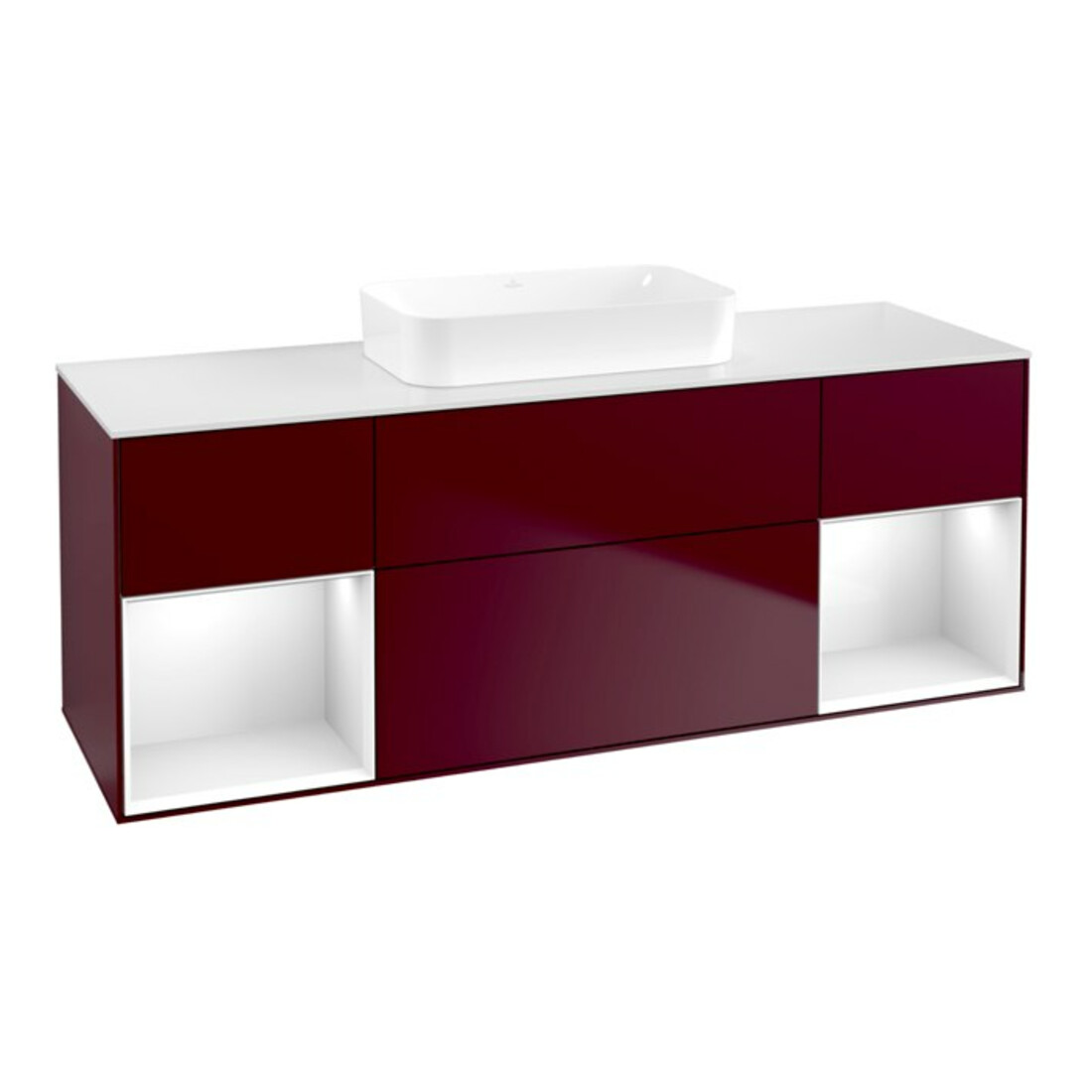 V&B Waschtischunterschrank Finion 160x60,3x50,1cm, Reg glo wh. Lac, Peo m