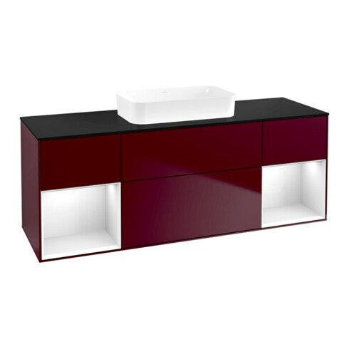 V&B Waschtischunterschrank Finion 160x60,3x50,1cm, Reg glo wh. Lac, Peo m