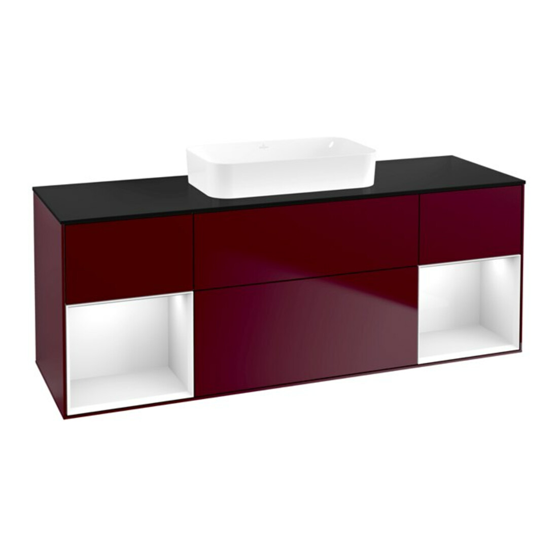 V&B Waschtischunterschrank Finion 160x60,3x50,1cm, Reg glo wh. Lac, Peo m