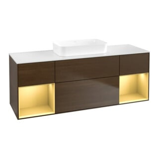 V&B Waschtischunterschrank Finion 160x60,3x50,1cm, Reg gol m Lac, wal ven