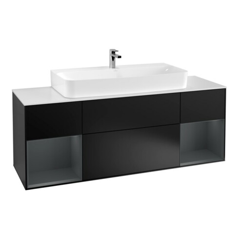V&B Waschtischunterschrank Finion 160x60,3x50,1cm, Reg md m Lac, bla m Lac