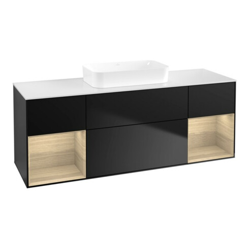 V&B Waschtischunterschrank Finion 160x60,3x50,1cm, Reg Oa ven, bla m Lac