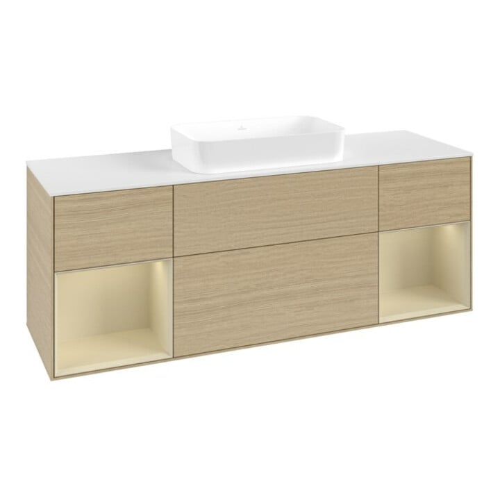 V&B Waschtischunterschrank Finion 160x60,3x50,1cm, Reg si Gr m Lac, Oa ven