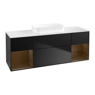 V&B Waschtischunterschrank Finion 160x60,3x50,1cm, Reg wal ven, bla m Lac
