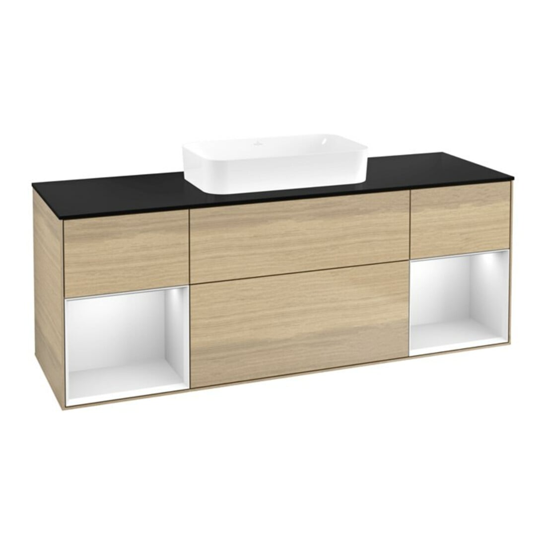 V&B Waschtischunterschrank Finion 160x60,3x50,1cm, Reg wh. m Lac, Oa ven