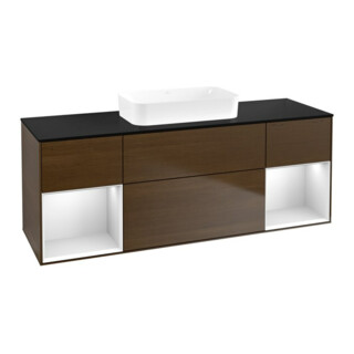 V&B Waschtischunterschrank Finion 160x60,3x50,1cm, Reg wh. m Lac, wal ven