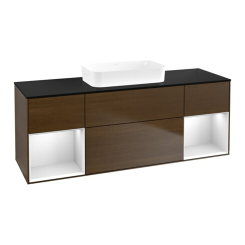 V&B Waschtischunterschrank Finion 160x60,3x50,1cm, Reg wh. m Lac, wal ven