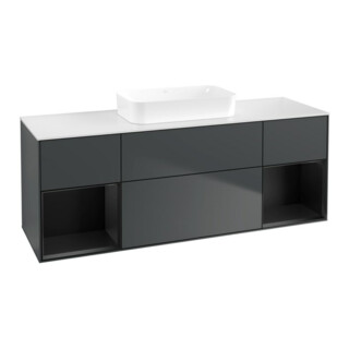 V&B Waschtischunterschrank Finion 160x60,3x50,1cm, Rg b m La, md bl. m Lac