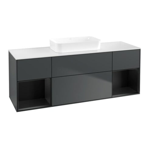 V&B Waschtischunterschrank Finion 160x60,3x50,1cm, Rg b m La, md bl. m Lac