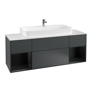 V&B Waschtischunterschrank Finion 160x60,3x50,1cm, Rg b m La, md bl. m Lac