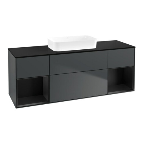 V&B Waschtischunterschrank Finion 160x60,3x50,1cm, Rg b m La, md bl. m Lac