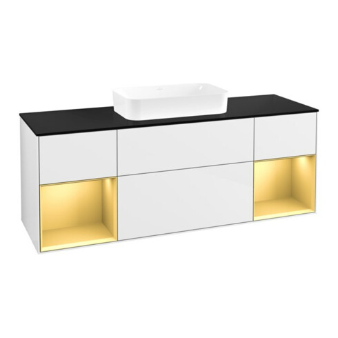 V&B Waschtischunterschrank Finion 160x60,3x50,1cm, Rg g m Lac, glo wh. Lac