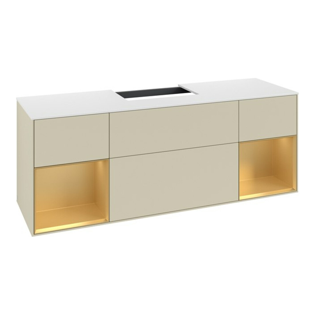 V&B Waschtischunterschrank Finion 160x60,3x50,1cm, Rg g m Lac, si Gr m Lac