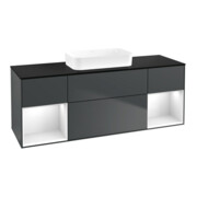 V&B Waschtischunterschrank Finion 160x60,3x50,1cm, Rg g w La, md bl. m Lac