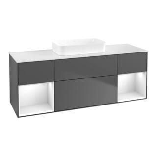 V&B Waschtischunterschrank Finion 160x60,3x50,1cm, Rg g w Lac, Anthrac. m