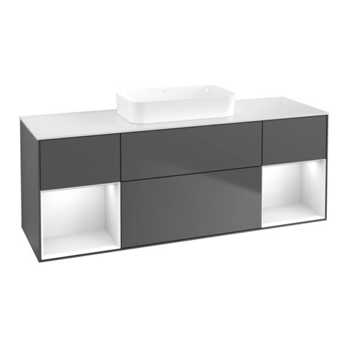 V&B Waschtischunterschrank Finion 160x60,3x50,1cm, Rg g w Lac, Anthrac. m
