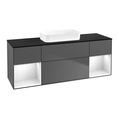V&B Waschtischunterschrank Finion 160x60,3x50,1cm, Rg g w Lac, Anthrac. m