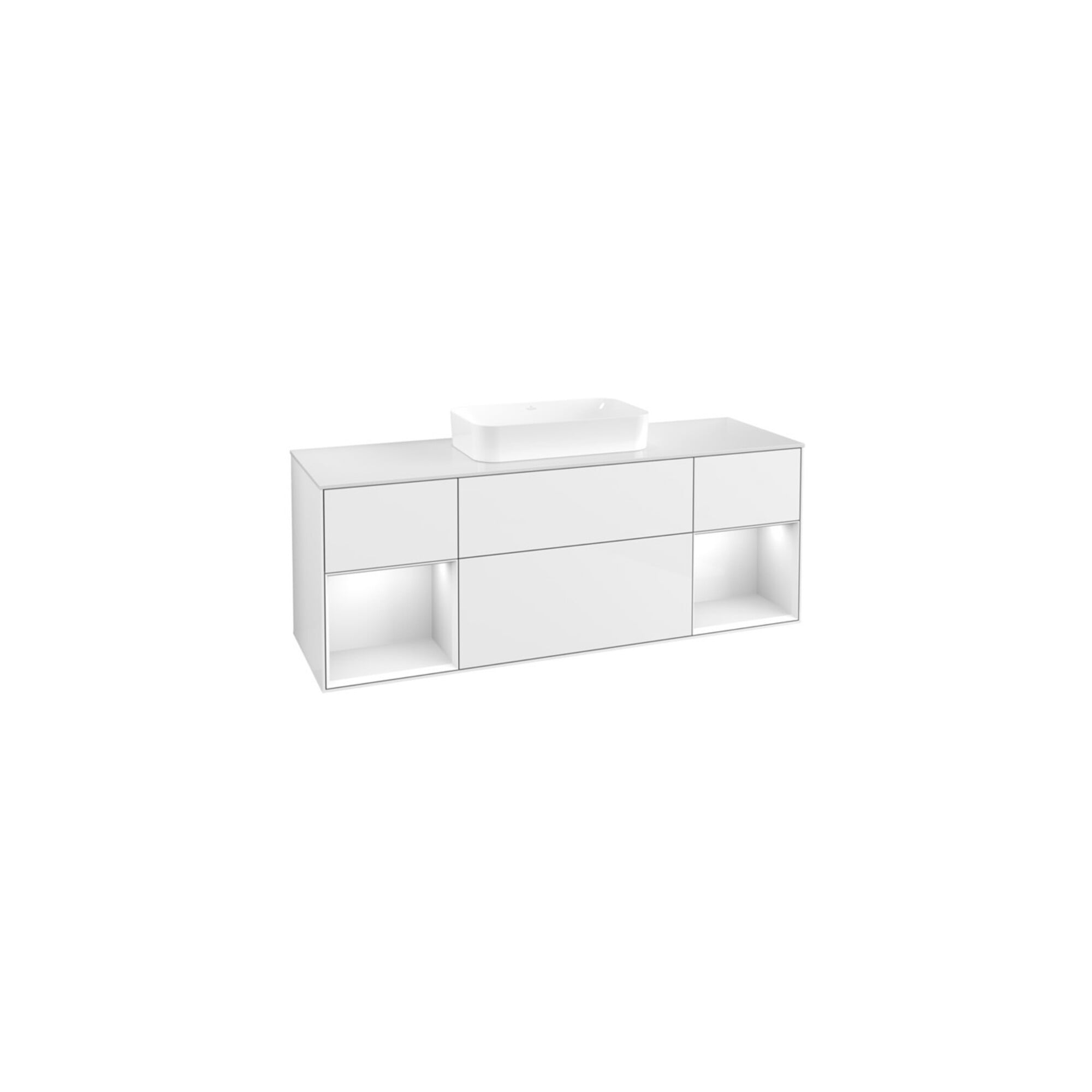 V&B Waschtischunterschrank Finion 160x60,3x50,1cm, Rg g w Lac, glo wh. Lac ; Villeroy & Boch