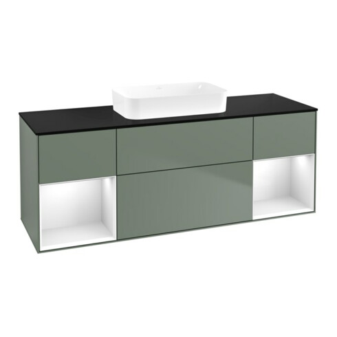 V&B Waschtischunterschrank Finion 160x60,3x50,1cm, Rg g w Lac, Oli. m Lac