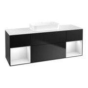 V&B Waschtischunterschrank Finion 160x60,3x50,1cm, Rg g wh. Lac, bla m Lac