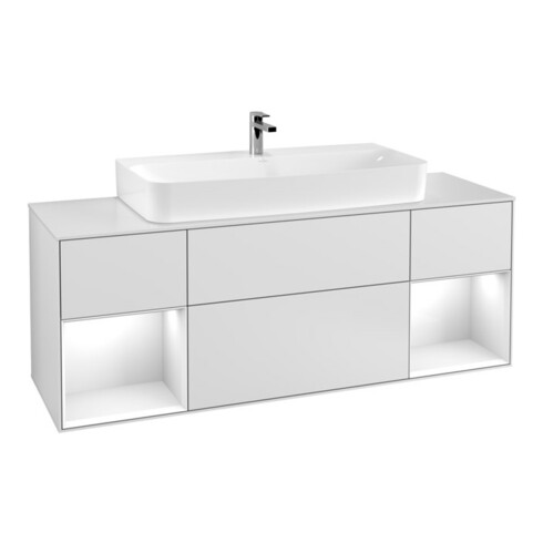 V&B Waschtischunterschrank Finion 160x60,3x50,1cm, Rg g wh. Lac, wh. m Lac