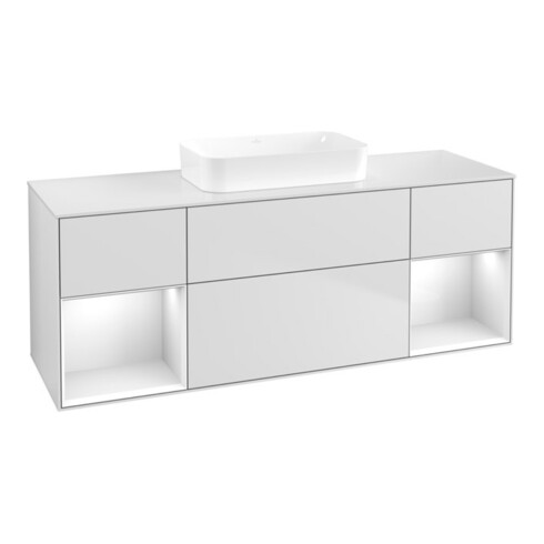 V&B Waschtischunterschrank Finion 160x60,3x50,1cm, Rg g wh. Lac, wh. m Lac